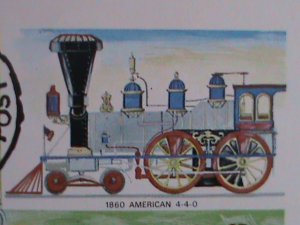 1972 STATE OF OMAN: HISTORICAL CLASSIC TRAIN AND CAR S/S