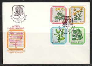 Portugal-Azores, Scott cat. 325-328. Regional Flowers issue. First day cover. ^