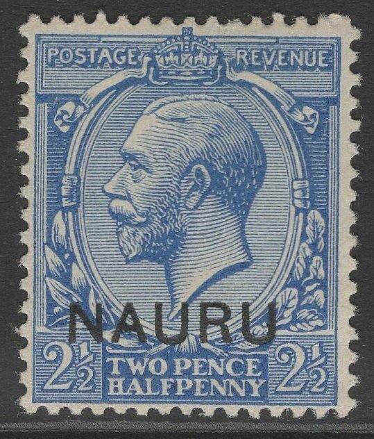 NAURU SG6 1916 2½d BLUE MTD MINT