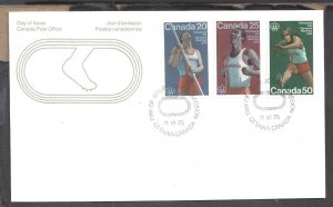 Canada # 664-666 VF FIRST DAY COVER TRACK AND FIELD BS26139