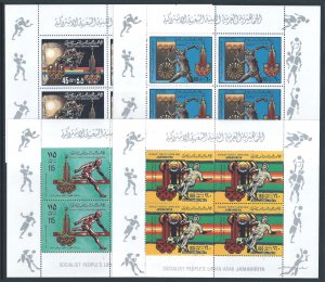 Libya #842-5 NH Pre-Olympics Moscow '80 - Shlts. of 4