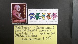 Montserrat Jerry Garcia Grateful Dead 1996 Scott# 914-15 MNH XF