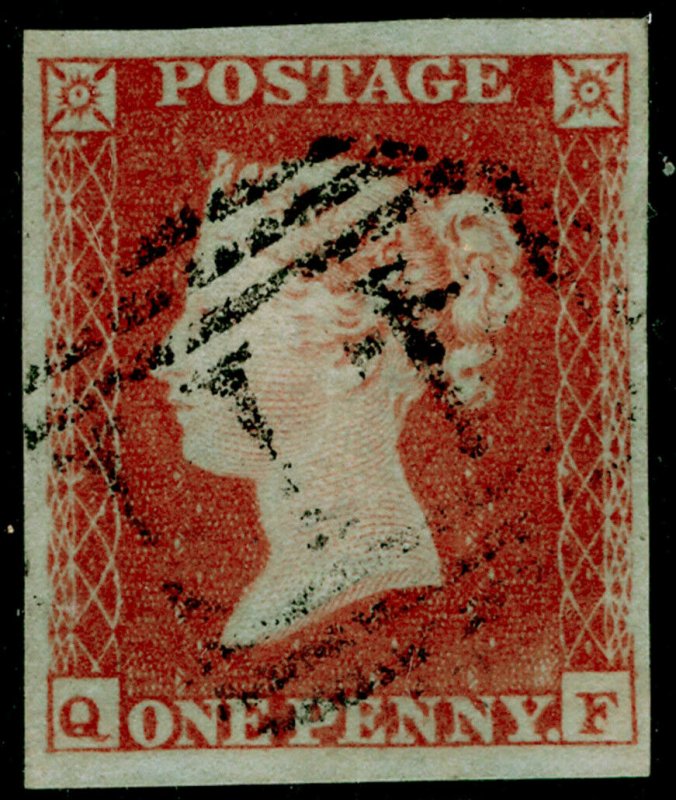 SG8, 1d red-brown PLATE 138, FINE USED. Cat £40. 4 MARGINS. QF