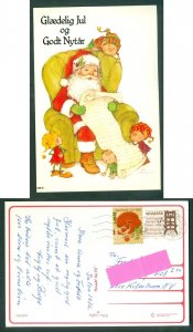 Denmark. 1982 Christmas Card. Seal+ 1.80 Kr. Glostrup. Santa,List,Children. Adr.