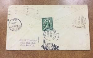  CANAL ZONE C1 1929 1st Flt. COVER to Chanaral CHILE FAM 9 60b booklet sgl. Rev.