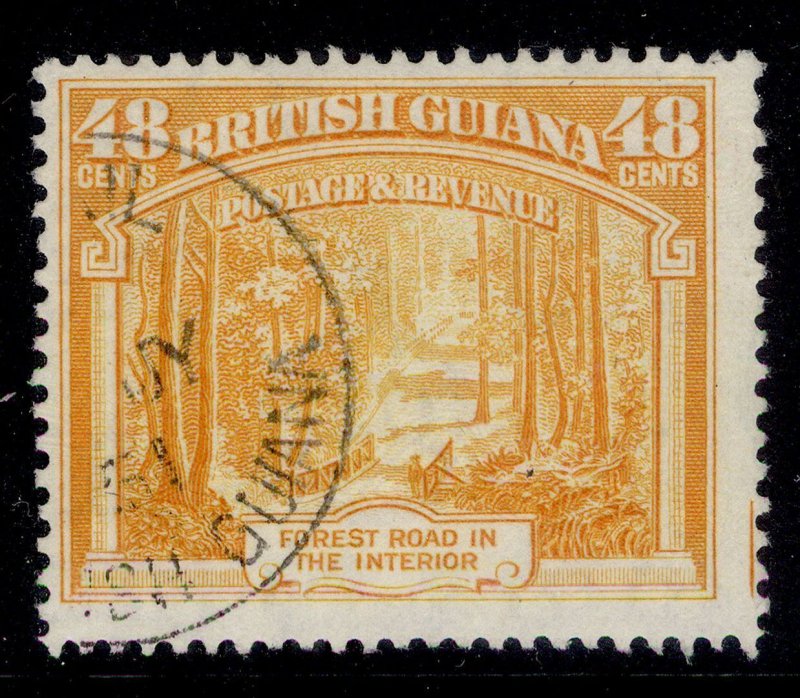 BRITISH GUIANA GVI SG314a, 48c orange, FINE USED. guide line right margin