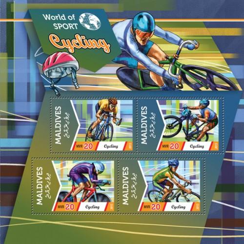 MALDIVES 2015 SHEET CYCLING SPORTS mld15608a