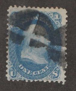 U.S. Scott #63 Franklin Stamp - Used Single - Black Fancy Cancel