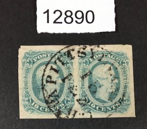 MOMEN: US STAMPS CSA # 12 USED PAIR XF LOT #12890
