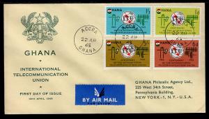 Ghana 204-207 ITU Typed FDC