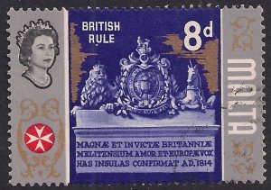 Malta 1965 - 70 QE2  8d British Rule used SG 339 ( J753 )