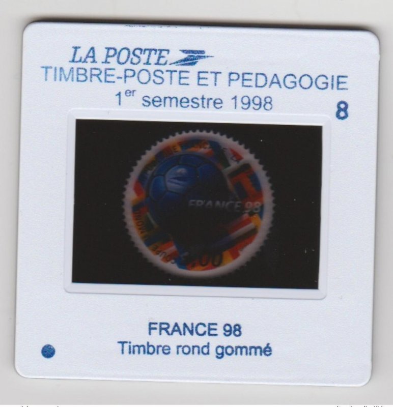 France 1998 FIFA Football SPECIAL stamp on dia slide World Cup slide-