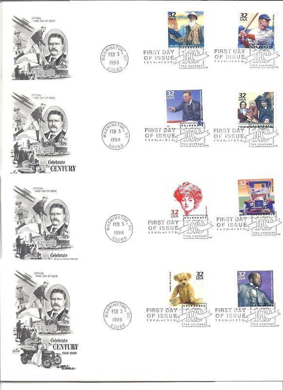 3182a-o Celebrate the Century 1900s 15 ArtCraft FDCs