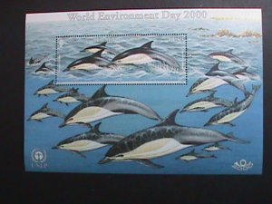 JERSEY-2000 -WORLD ENVIRONMENT DAY-LOVELY DOLPHINS MNH S/S VERY FINE-