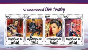 Chad - 2020 Performer Elvis Presley - 4 Stamp Sheet - TCH200116a