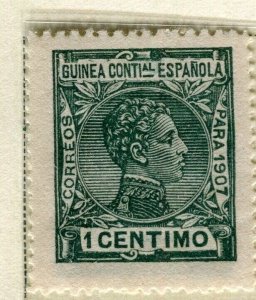 SPAIN COLONIES; GUINEA 1907 early Alfonso issue Mint hinged 1c. value