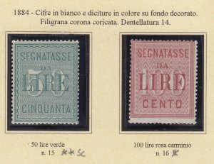 Italy Regno - Extended Collection Umberto I - cv 4400$ Segnatasse (Tax)