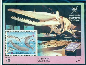 Oman- Sc# 363a. 1993 Whales and Dolphins. MNH Souvenir Sheet. $45.00.