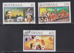 Botswana # 179-181, Queen Elizabeth's Silver Jubilee, Used