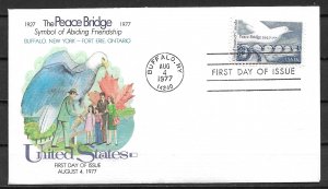 1977 #1721 Peace Bridge FDC