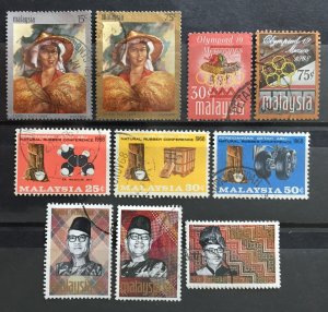 MALAYSIA 1968-69 National Issues 4 complete sets USED SG#51-60 M3726b