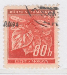 Czechoslovakia Ger. 1942 BOHEMIA & MORAVIA 80h Used A25P41F19187 Protectorate-