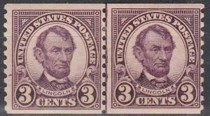 US #600 Joint Line Pair F-VF Unused CV $30.00 (A4116)