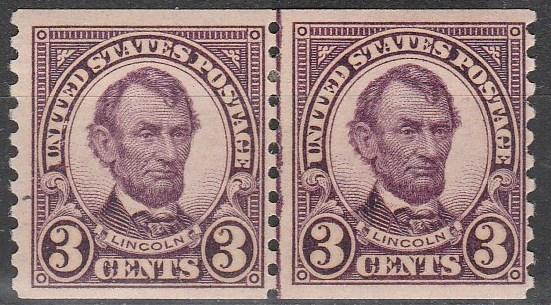 US #600 Joint Line Pair F-VF Unused CV $30.00 (A4116)