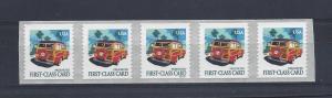 United States, 3522, Woody Wagon Plate Strip of 5  Plt: S1111, **MNH**