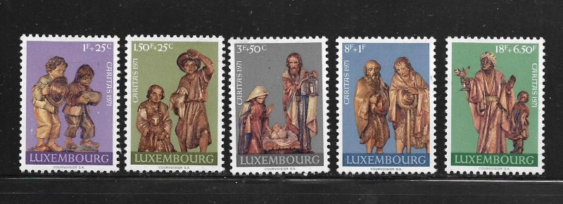 LUXEMBOURG,B282-B286, MINT HINGED, WOODEN STATUES