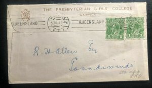 1931 Warwick Australia Advertising Cover Presbyterian Girls College