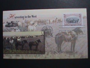 ​UNITED STATES-1998 SC#3209i-FDC-HARVESTING IN THE WEST-MINT-VF KEY STAMP