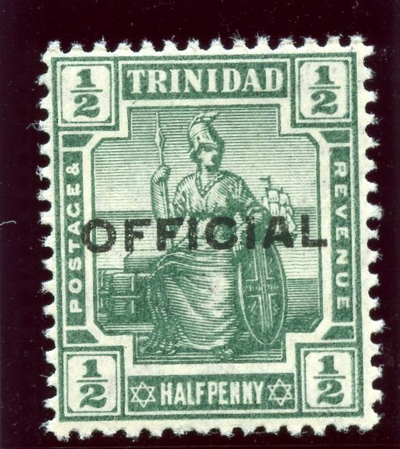 Trinidad & Tobago 1910 KEVII Official ½d green superb MNH. SG O10. Sc O10.