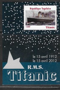 Togo 2012 - 100th Anniversary Titanic - 1500f S/S (MNH)