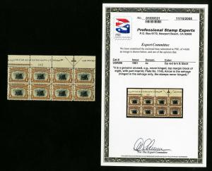 US Stamps #296 Rare Top PB of 8 Imprint w/ PSE Cert MNH Catalog Value $5,000.00