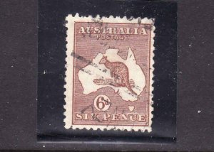 D2-Australia-Sc#49-used-6p yellow brn Kangaroo-1915-24-