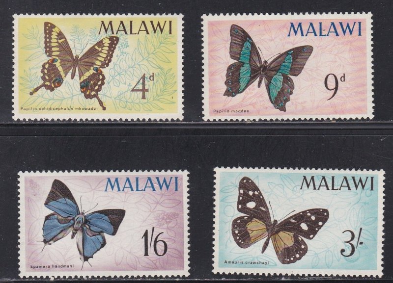 Malawi #  37-40, Butterflies, NH, 1/2 Cat.