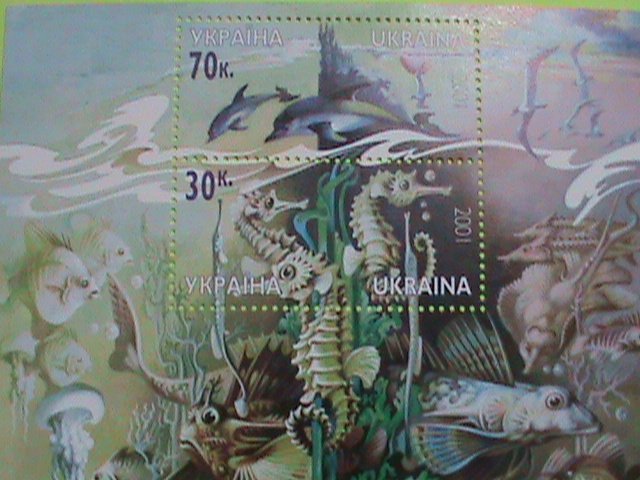 UKRAINA STAMP: 2001  SC#441 BLACK SEA MARINE LIFE  MNH S/S  SHEET. VERY RARE.