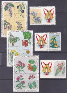 Cuba 1464-78 MNH 1969 Christmas Set Flowering Plants w/Blocks & Singles VFFine