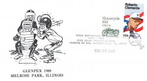 US EVENT SPECIAL PICTORIAL POSTMARK 150 YEARS OF ORGANIZED BASEBALL GLENPEX 1989