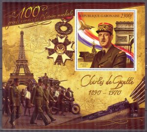 Gabon 2010 Politician Charles de Gaulle S/S MNH