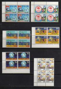 Cocos Islands MNH sc# 32//80 Complete Sets in Blocks of 4