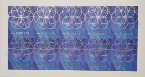 USA Flora Geometry $1 Stamp 5 Sheets x 10pcs Total 50pcs MNH VF Free Fedex