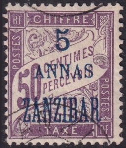 French Offices Zanzibar 1897 Sc J5 postage due used