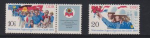 German Democratic Republic DDR #2416-2417  MNH 1984 youth festival