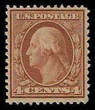 U.S. #334 MNH; 4c Washington (1908)