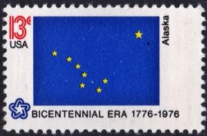 SC#1681 13¢ Bicentennial State Flags: Alaska Single (1976) MNH