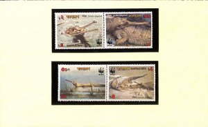 Bangladesh WWF World Wild Fund for Nature MNH stamps Gharials crocodiles