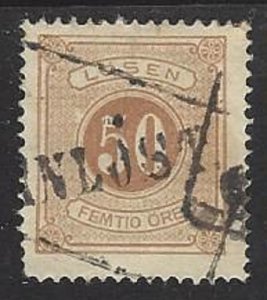 Sweden - Scott # J10 - VF - First Postage Due - Perf 14 - SCV: $60