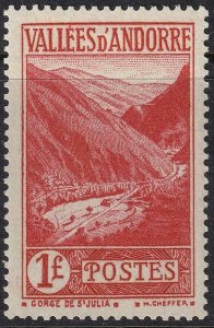 Andorra French 1938 SC 50 Mint 